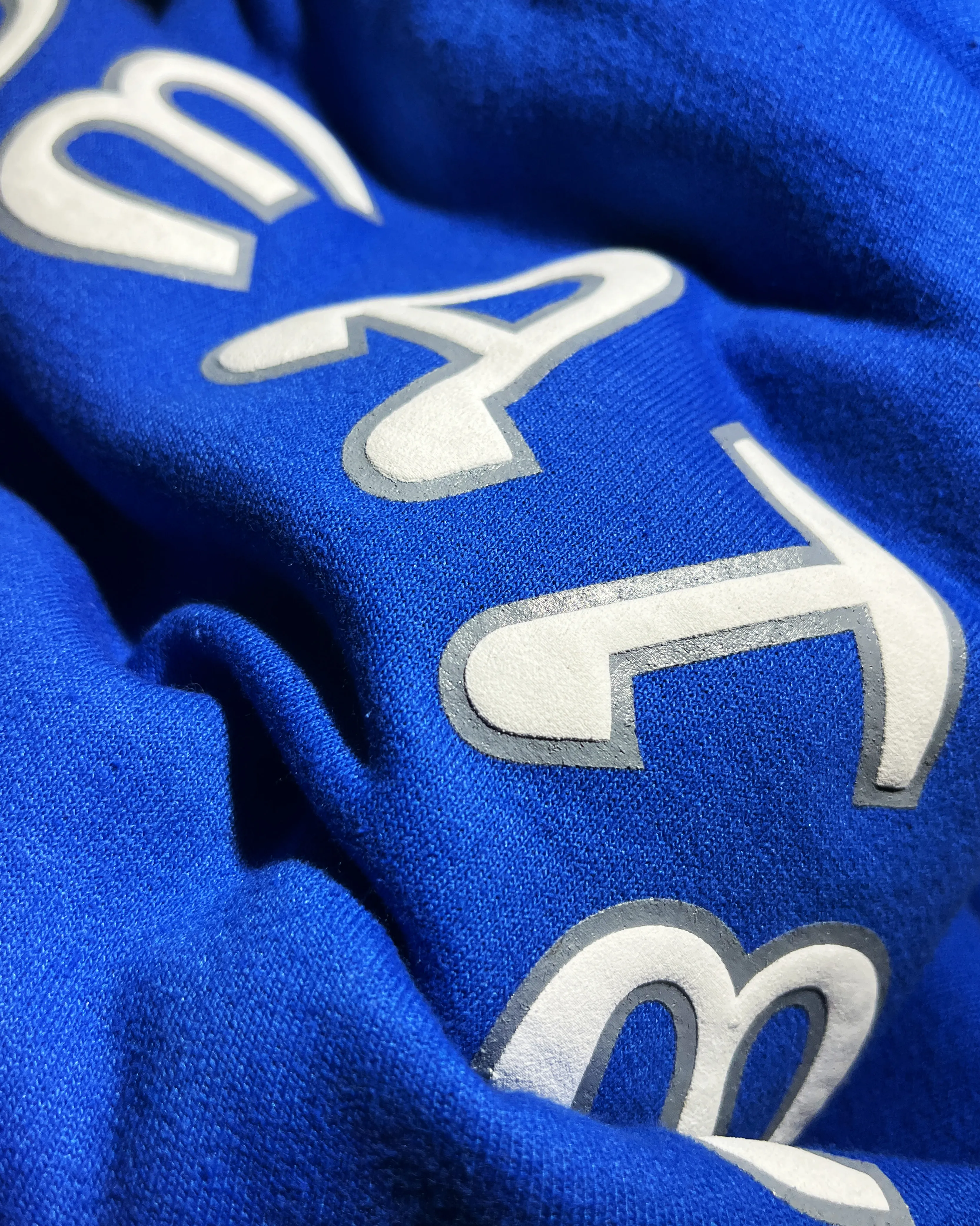 Close-up of the print on the front of the hoodie